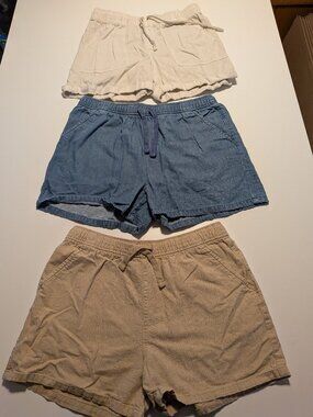 Cat & Jack Girls Shorts Lot XL 14 Pull On Drawstring Pockets Multi Color